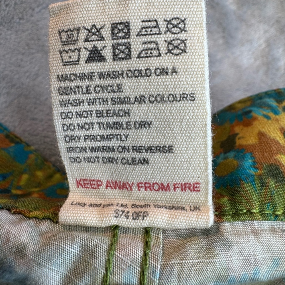 NWOT Lucy & Yak Avery Cotton Cargo Shorts Green Floral Size W26 - Picture 12 of 15